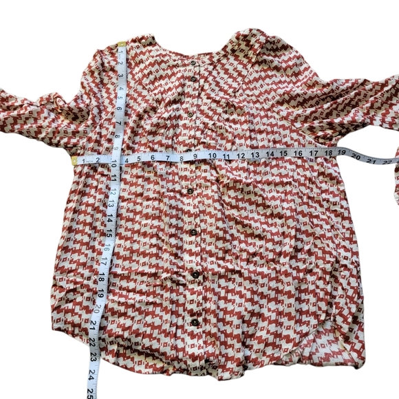 Anthropologie Maeve Avignon Abstract Scotty Dog Print Button Up Top Size Small - Picture 5 of 6